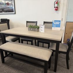🖤 Sleek 6 PC Black & Gray Dining Set – Just $599!