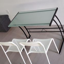 Glass Table And 2 Chairs