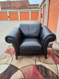 🔥Black Genuine Leather Chair
