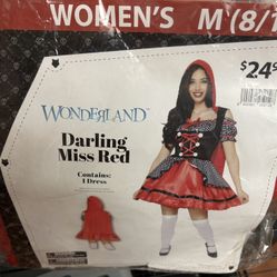 Women's Darling Miss Red Riding Hood Costume (Size medium 8-10)