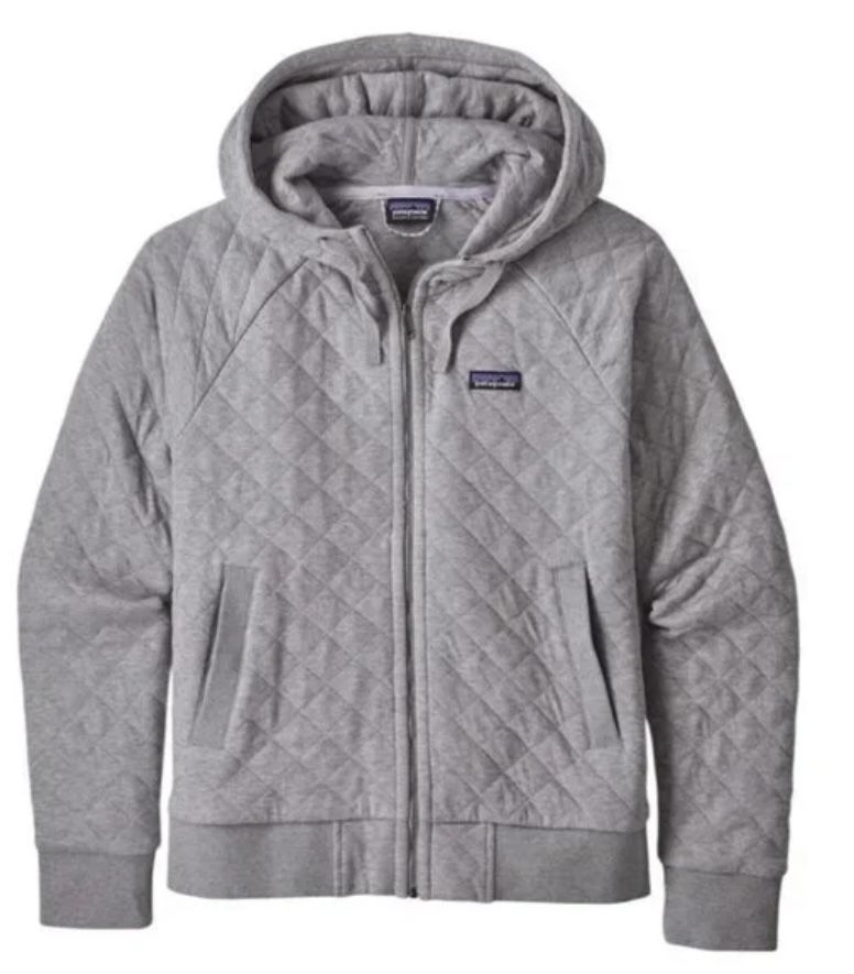 Patagonia Gray Quilted Zip Hoodie – Women’s Small