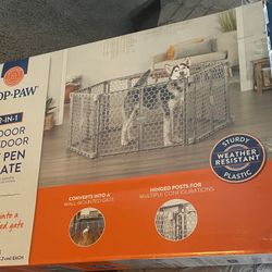 Top Paw 2 In 1 Indoor Outdoor Play Pen/Gate