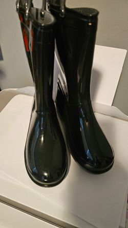 Black Glossy Tall Rain Boots