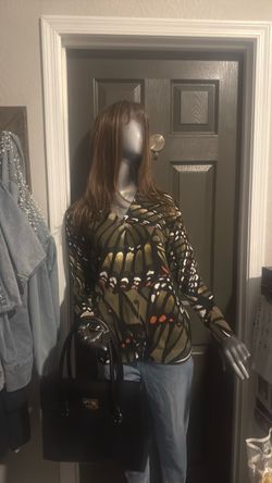 Butterfly Print Long Sleeve Top cardigan