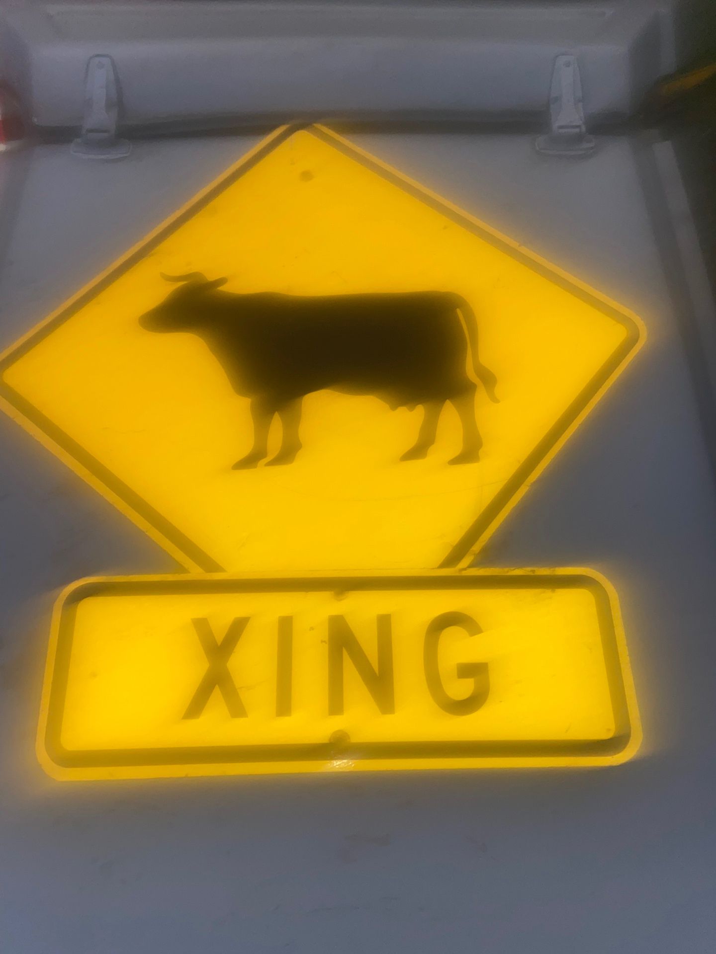 Vintage Cattle crossing sign