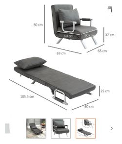 CLEAN SMOKE free house, Grey Reclining chair, chaise, comfy chair, microfiber modern chair, armchair