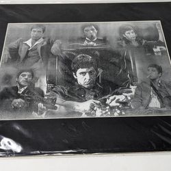 Scarface Al Pacino Tony Montana 17.5x13.5 Art Print in 16x20 Black Mat New