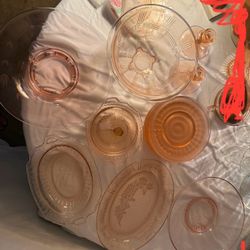 Vintage Pink Depression Glass 1930s