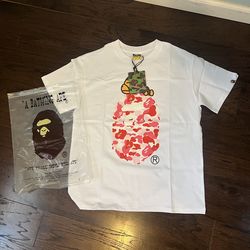 Pink/white bae shirt