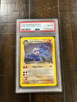 Dark Machamp Holo 10/82 Team Rocket 2000 Pokemon TCG PSA 8 SWIRL ON FINGER 🌀