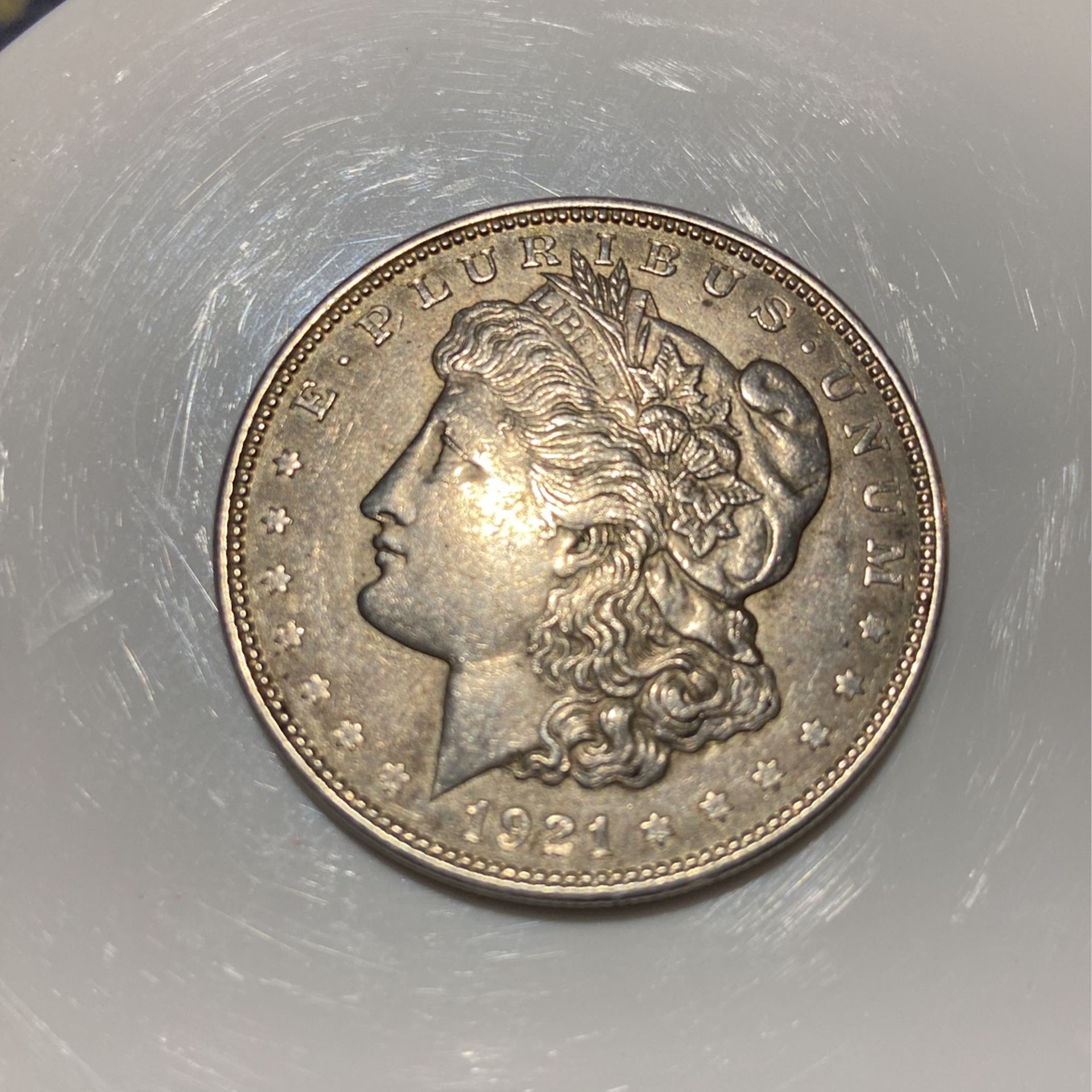 1921 Morgan silver dollar