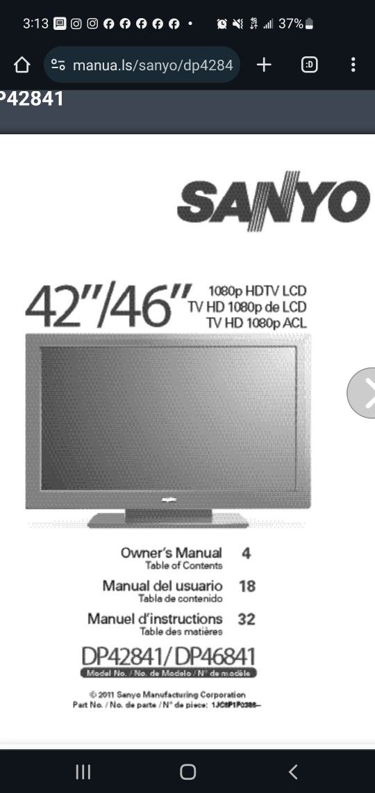 42"Sanyo LCD TV
