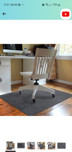Bungalow Flooring Barbury Weave 9to5 Desk Chair Mat, 3' x 4', Made in USA, Stain-Resistant, Anti-Slip Rubber Backing, Gray