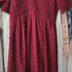 high waist dress with curved front waist XL