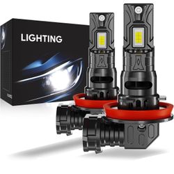 2Pack H11 Light Bulbs,30000LM White Bright 6000K, 1:1 Size Replacement Fog Light Bulb Plug-and-Play Easy Installation IP67