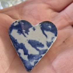 Vintage Pottery Handmade " HEART" PIN