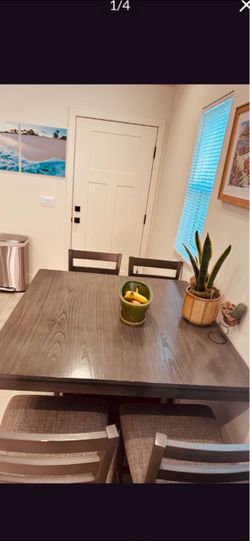 Dining table and four chairs
