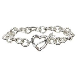Tiffany &Co Sterling Silver Cupids HEART & ARROW toggle Bracelet