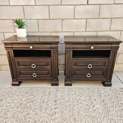 Dark colored nightstands. Price is firm.