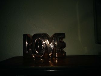Like new copper LOVE ceramic decoration.