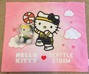 Seattle Storm Hello Kitty rally towel and plushie