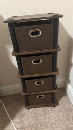 FURINNO Turn-N-Tube 4-Bins System Rack, Columbia