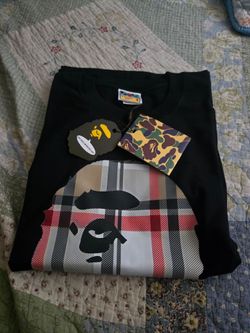 Burrbery bape shirt size small