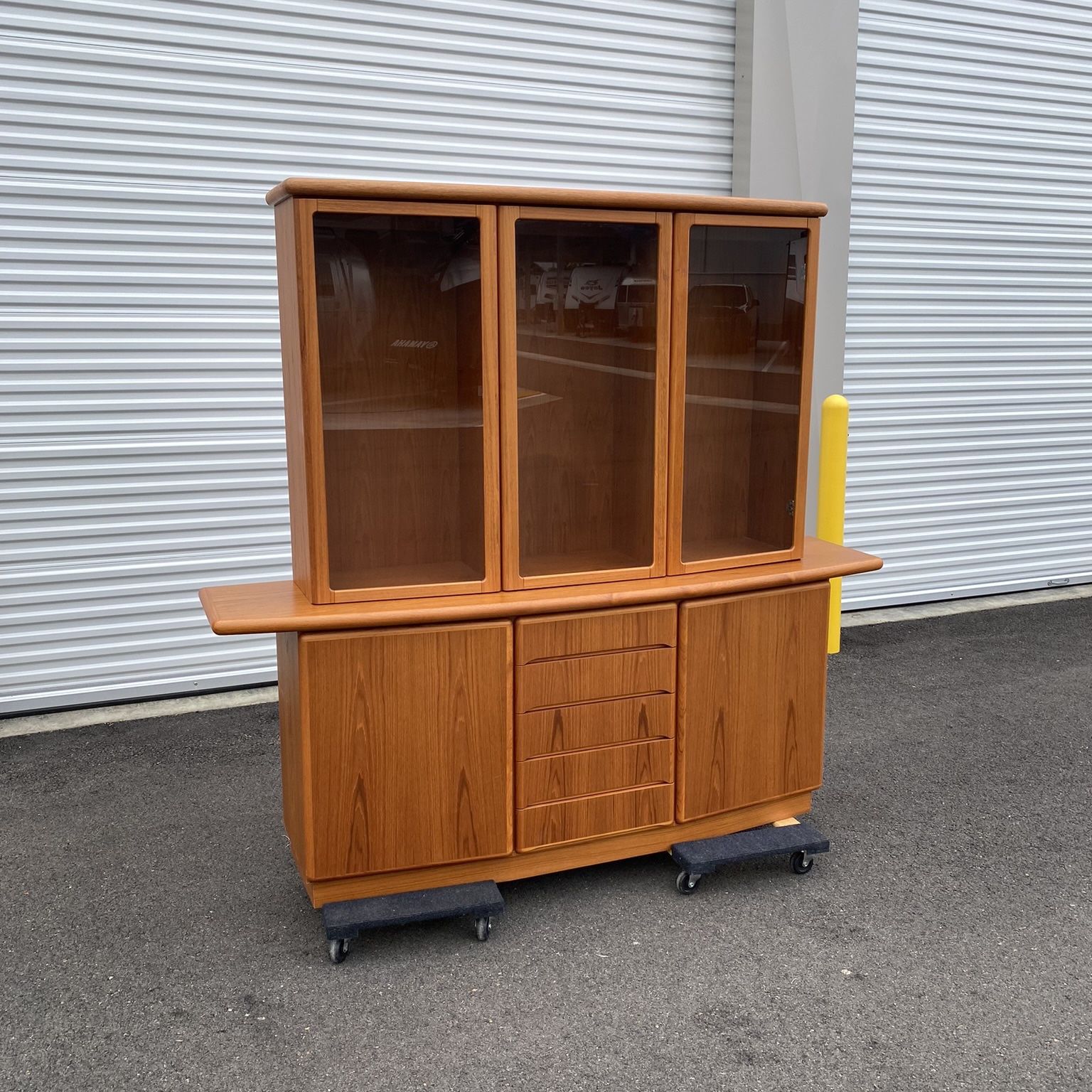 Mid Century Modern Danish Teak Dining Hutch By Skovby 