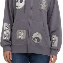 Nightmare Before Christmas Zip Hoodie Sweatshirt*gray