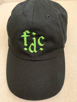 Fontaines D.C. monogram baseball cap in black with green embroidery