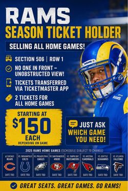 🏈 LOS ANGELES RAMS SEASON TICKETS FOR SALE! 🏈
