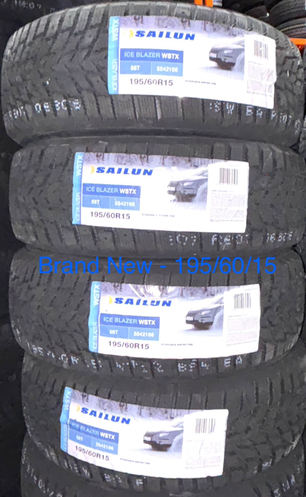 (4) - 195/60/15 Sailun Ice Blazer WSTX Snow Tires