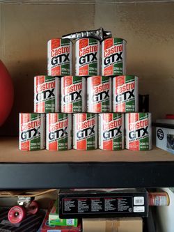12 UN OPENED OLD SCHOOL CASTROL GTX MULTI GRADE OIL 20X/50 TURBO APPROVED