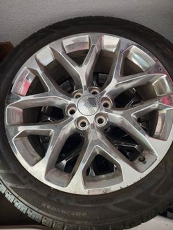 22" snowflakes GMC caps  cooper tires 1 more extra  tire.