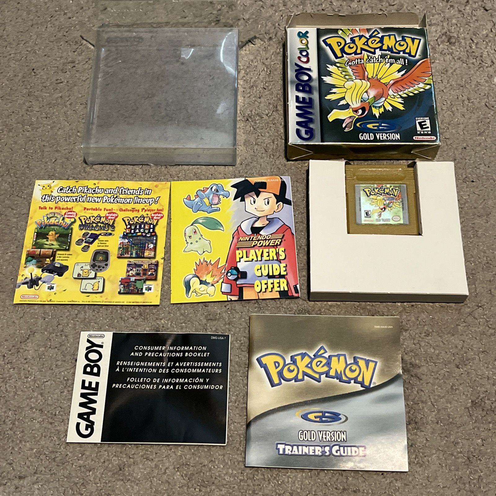Pokemon Gold Version Nintendo Game Boy Color Complete CIB New Battery Authentic