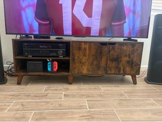 TV Stand Entertainment Center Media Console. Brown, used.