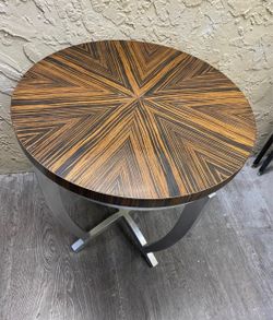 Century Furniture Macassar Ebony Round Side Table – Mid-Century Modern / Transitional Accent Table