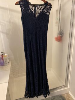 Navy blue lace maternity gown/dress