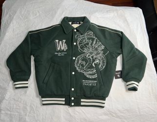 Darc Sport Dragonball Z OUR WISH RUDY LETTERMAN JACKET Forest Green Medium