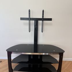 TV Stand with Mount Glass, Steel, And Wood - Bello Brand