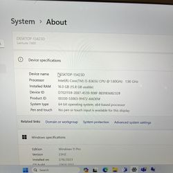 Dell Latitude 7400 i5-8365U 16GB Ram 256nvme