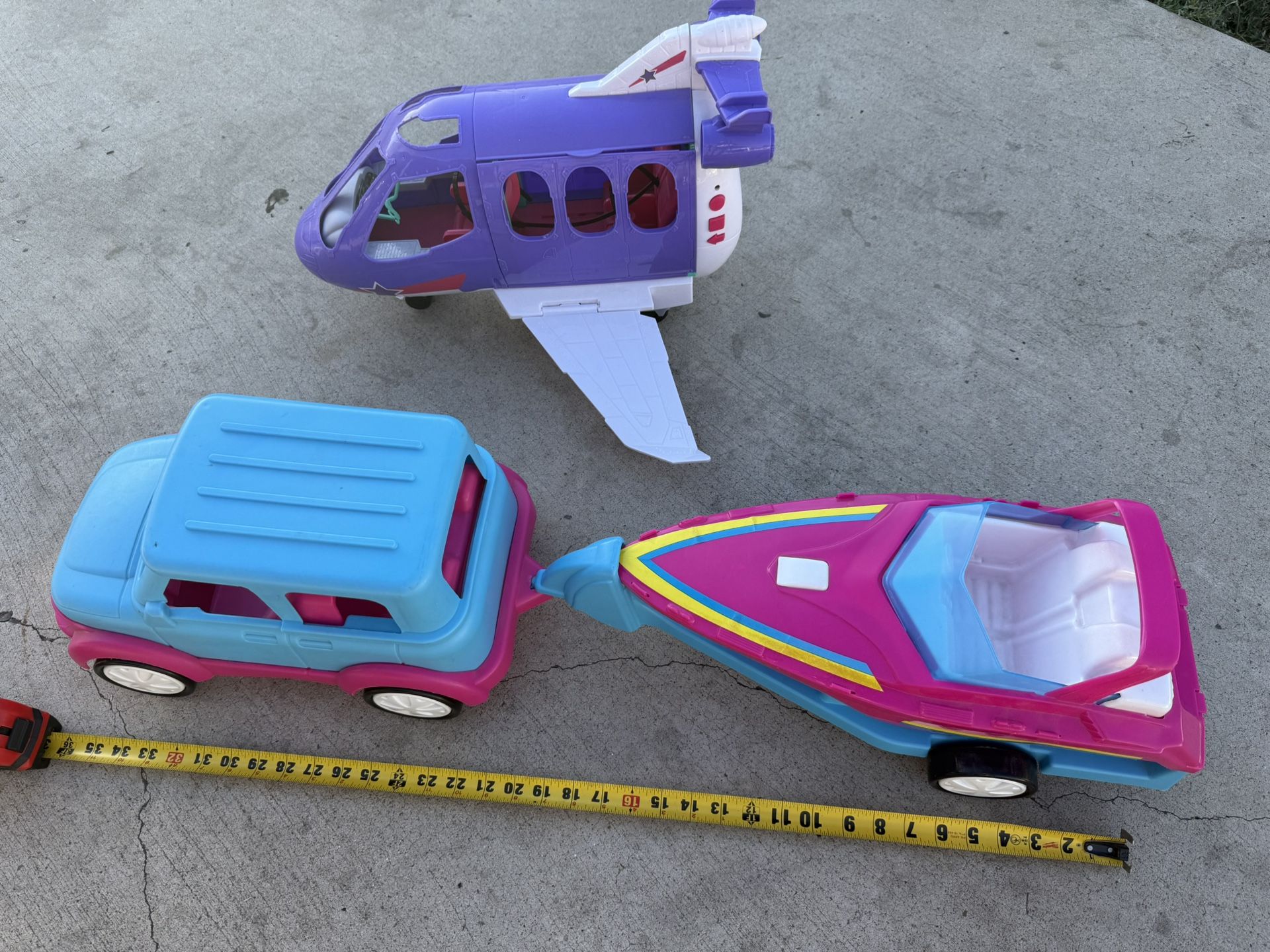Barbie Jeep, Boat, And Airplane All For $10