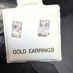 10k Rose Gold Earrings cz 