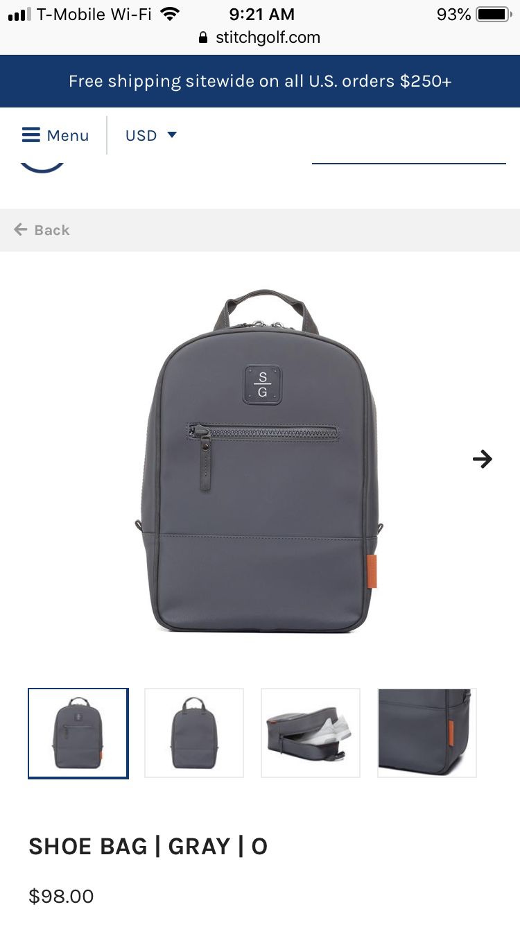 Stitch Golfing Shoe Bag or Small travel bag