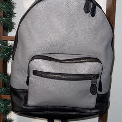 Coach West Backpack - Grey/Black Pebble Leather - Style F31274