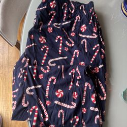 XXXL Unisex Navy Blue Candy Cane PJ Pants