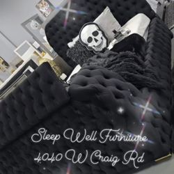 🌟Queen, King Light Up Fireplace TV Pop Up Bed Frame 💥 Furniture Sectionals Avail