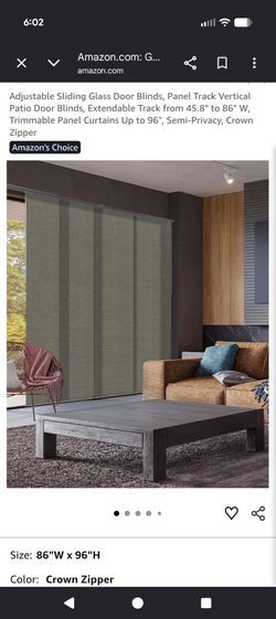 Deluxe adjustable sliding glass door blinds