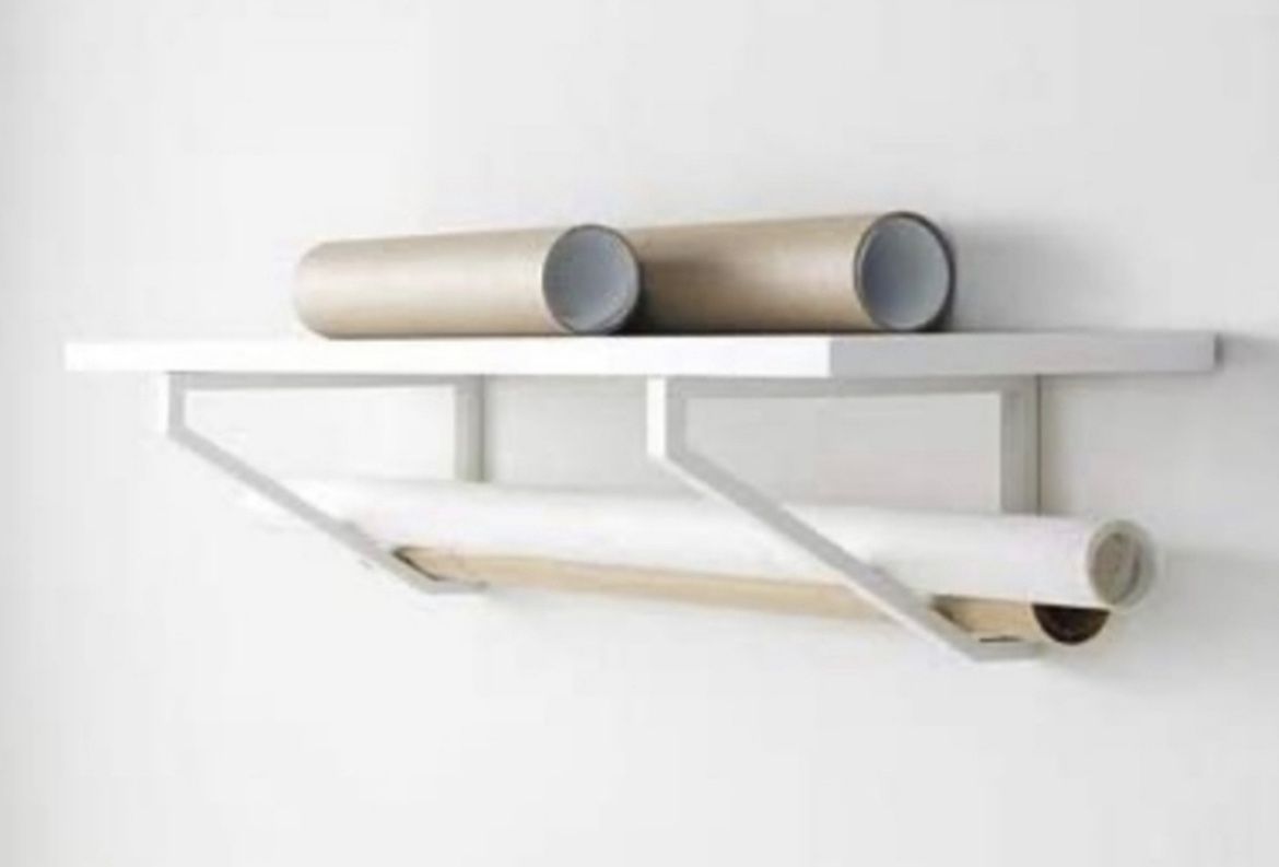 IKEA EKBY LERBERG White Metal Shelf Brackets