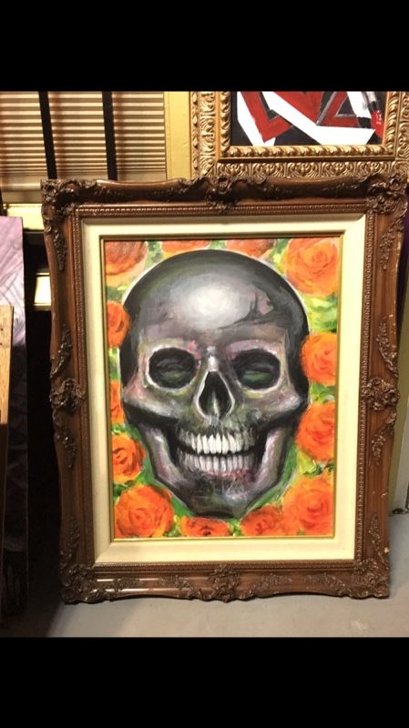 Day Of The Dead Skull W Flowers In Nice Thick Sy Wood Frame Day Of The Dead Skull W Flowers In Nice Thick Sy Wood Frame Arts Crafts Chico Ca Offerup